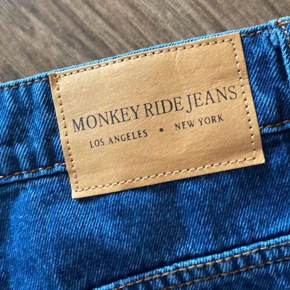 MONKEY RIDE Blue High Rise carpenter Mom Jeans Fit Women's Sz 15 cargo gorpcore - Picture 8 of 8